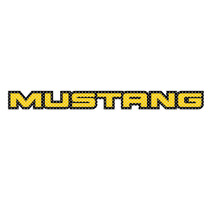 Ford Mustang Nameplate in Yellow 24" 3M Perforated Unobstructed View Window Graphic Decorative Decal