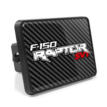 Ford Raptor Carbon Fiber Look UV Graphic Metal Plate on ABS Plastic 2" inch Tow Hitch Cover, Made in USA