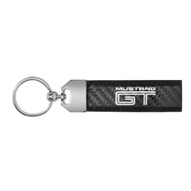 Ford Mustang GT Real Carbon Fiber Leather Key Chain with Black Stitching , Made in USA