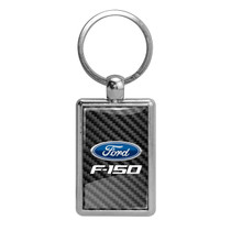Ford F-150 in Full Color with Carbon Fiber Backing Brush Rectangle Metal Key Chain