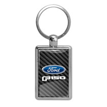 Ford F-150 2015 up in Full Color with Carbon Fiber Backing Brush Rectangle Metal Key Chain