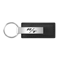 Dodge R/T Black Leather Key Chain