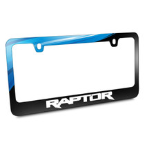 Ford F-150 Raptor Black Metal Graphic License Plate Frame