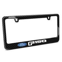 Ford F-150 2015 up Real Black Carbon Fiber Finish License Plate Frame by iPick Image, Made in USA