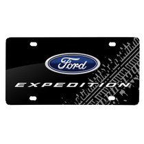 Ford Expedition Double Logo Tire Mark Graphic Black Acrylic License Plate