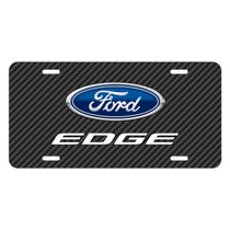 Ford Edge Black Carbon Fiber Texture Graphic UV Metal License Plate, Made in USA