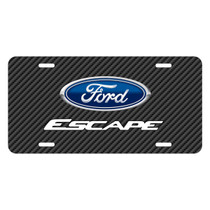 Ford Escape Black Carbon Fiber Texture Graphic UV Metal License Plate, Made in USA