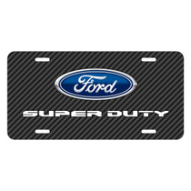 Ford Super-Duty 2016 to 2017 Black Carbon Fiber Texture Graphic UV Metal License Plate, Made in USA