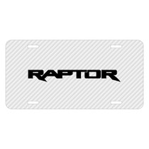 Ford F-150 Raptor 2017 White Carbon Fiber Texture Graphic UV Metal License Plate, Made in USA