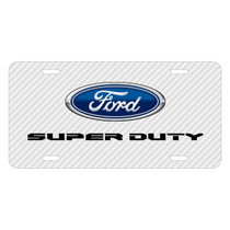 Ford Super-Duty 2016 to 2017 White Carbon Fiber Texture Graphic UV Metal License Plate, Made in USA