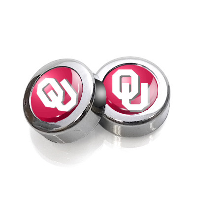University of Oklahoma Sooners License Plate, Frame Chrome Screw Covers