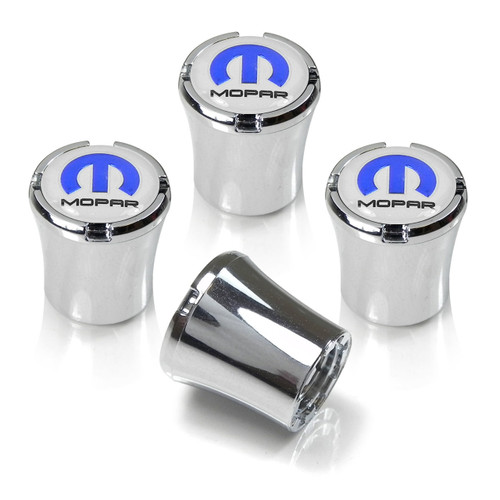 Mopar White Logo Chrome ABS Tire Stem Valve Caps Mopar White Logo Chrome ABS Tire Stem Valve Caps