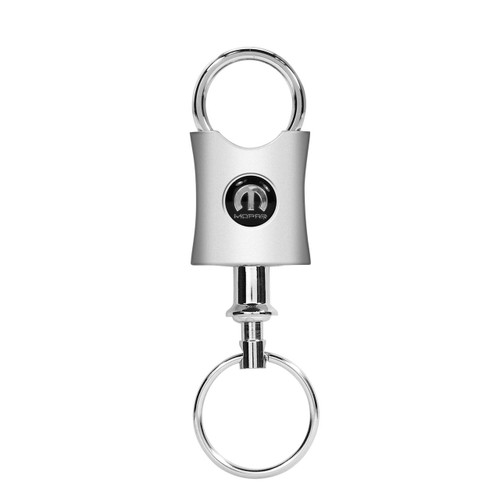 Mopar Black Logo Contoured Metal Valet Key Chain