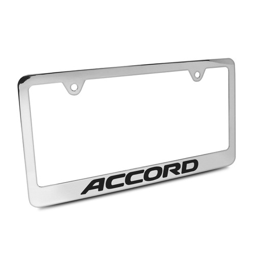 Honda Accord Chrome Metal License Plate Frame with Honda Logo Screw Covers