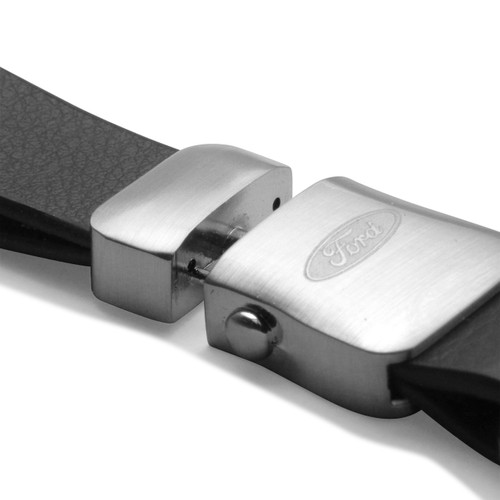 Ford F150 FX4 Off Road Genuine Black Leather Stripe Detachable Key Chain