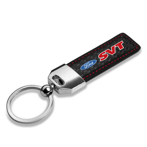 Ford Edge Real Carbon Fiber Stripe Key Chain with Red stitching