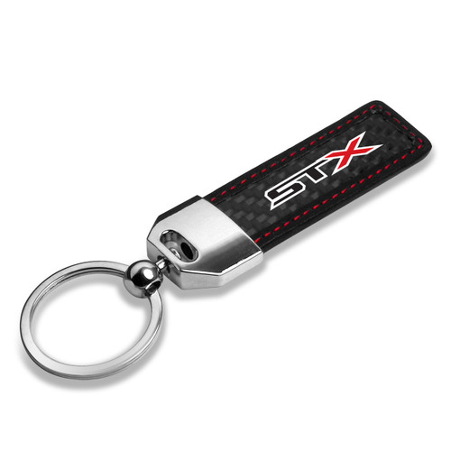 Ford F150 STX 4x4 Real Carbon Fiber Stripe Key Chain with Red stitching