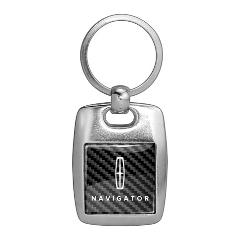 Lincoln Navigator Carbon Fiber Backing Brush Metal Key Chain