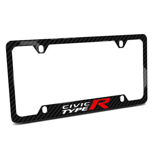 Honda Civic Type R Black Real Carbon Fiber 50 States License Plate Frame