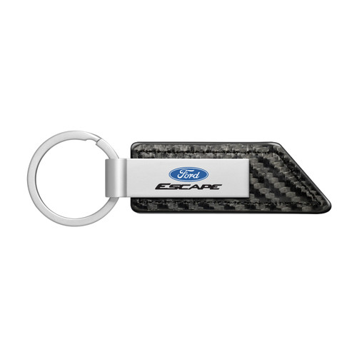 Ford Escape Carbon Fiber Texture Black PU Leather Strap Key Chain