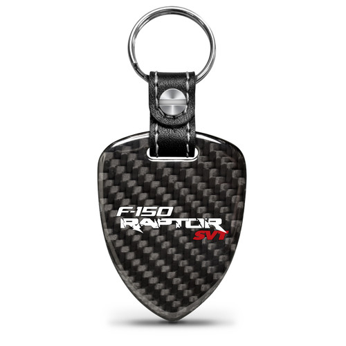 Ford F-150 Raptor SVT Real Black Carbon Fiber Large Shield-Style Key Chain