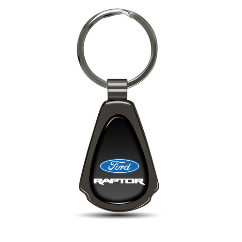 Ford F-150 Raptor 2017 up Black Dome Dark Gunmetal Metal Teardrop Key Chain