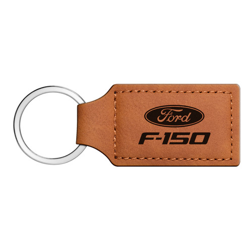 Ford F-150 Rectangular Brown Leather Key Chain