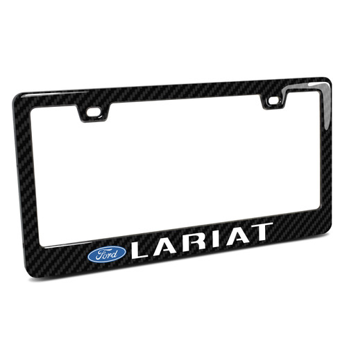Ford F-150 Lariat Black Real Carbon Fiber Finish ABS Plastic License Plate Frame