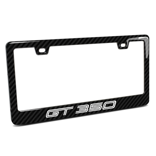 Ford Mustang GT350R Black Real Carbon Fiber Finish Plastic License Plate Frame