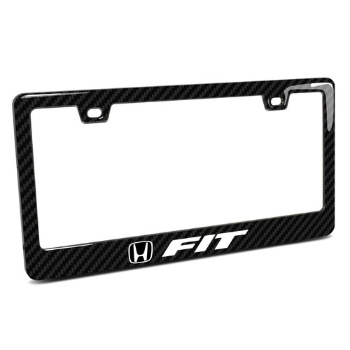 Honda Fit Black Real 3K Carbon Fiber Finish ABS Plastic License Plate Frame