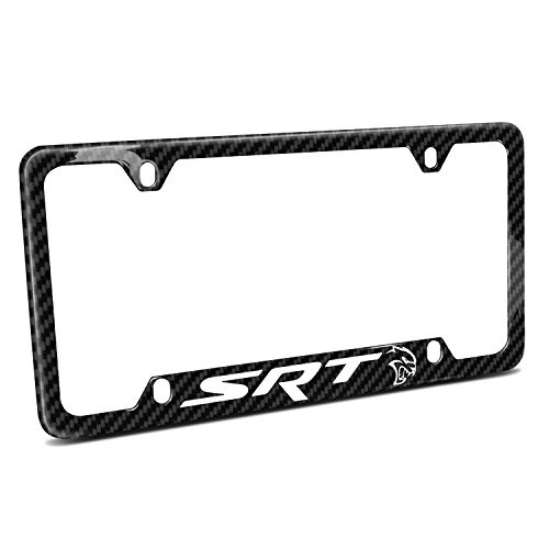 Dodge SRT Hellcat Black Real Carbon Fiber 50 States License Plate Frame for Challenger Charger