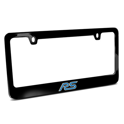 Ford Focus RS 3D Night Glow Luminescent Logo on Black Metal License Plate Frame
