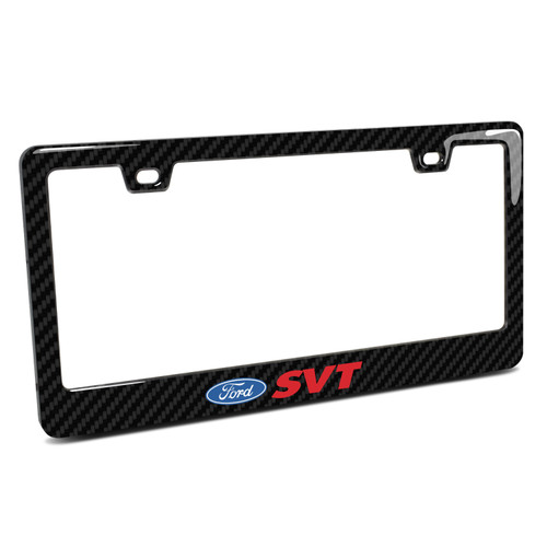 Ford SVT Black Real 3K Carbon Fiber Finish ABS Plastic License Plate Frame