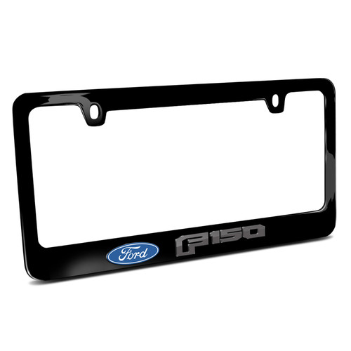 Ford F-150 2015 up in 3D Black Letters on Black Metal License Plate Frame