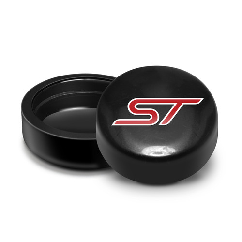 Ford ST on Black ABS Plastic License Plate Frame Screw Covers for Focus Explorer