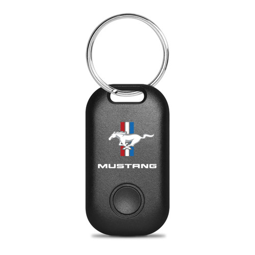 Ford Mustang Tri-Bar Black Cell Phone Bluetooth Smart Tracker Locator Key Chain for Car Key, Pets, Wallet, Purses, Handbags