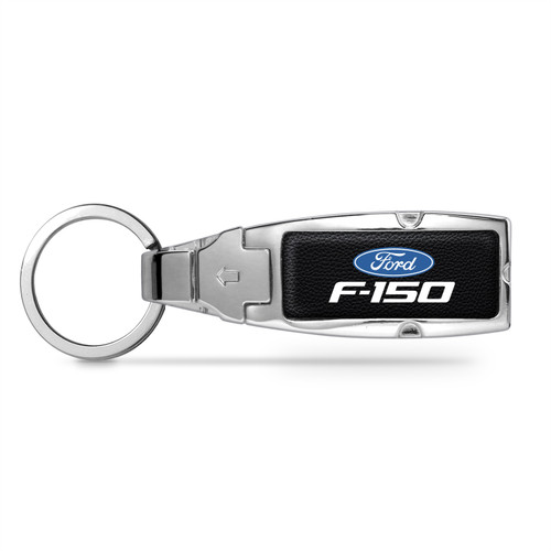 Ford F-150 Black Leather insert Detachable Chrome Metal Belt Slide Key Chain