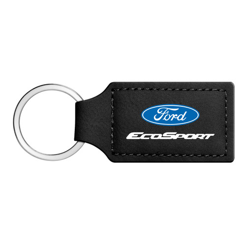 Ford EcoSport Rectangular Black Leatherette Key Chain