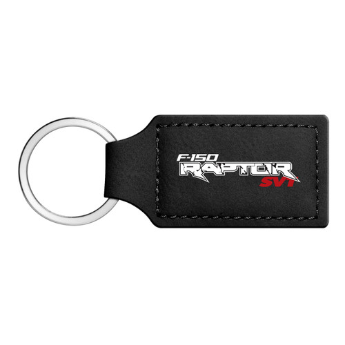 Ford F-150 Raptor Rectangular Black Leatherette Key Chain