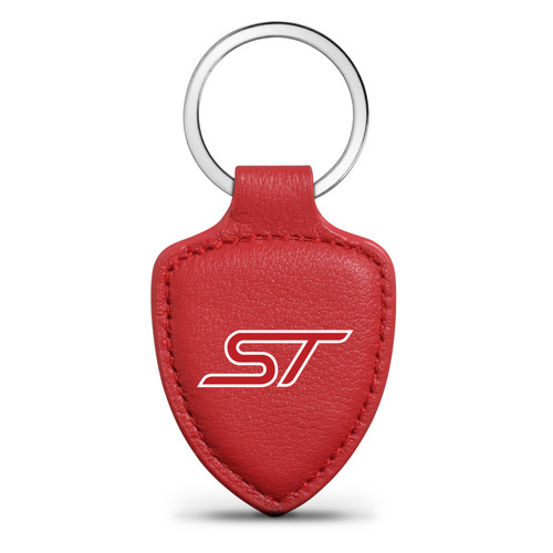 Ford Focus ST Red Real Leather Shield-Style Key Chain