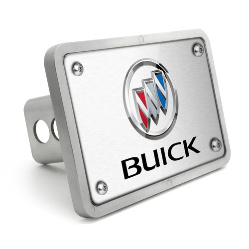 Buick Logo UV Graphic Brushed Silver Billet Aluminum 2 inch Tow Hitch Cover