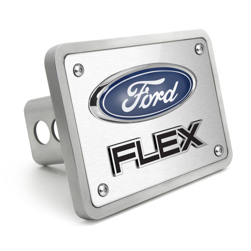 Ford Flex 3D Logo Brushed thick Billet Aluminum 2 inch Tow Hitch Cover