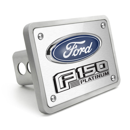 Ford F-150 Platinum 3D Logo Brushed Thick Billet Aluminum 2 inch Tow Hitch Cover