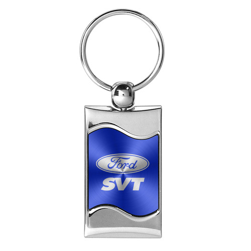 Ford SVT Blue Spun Brushed Metal Key Chain