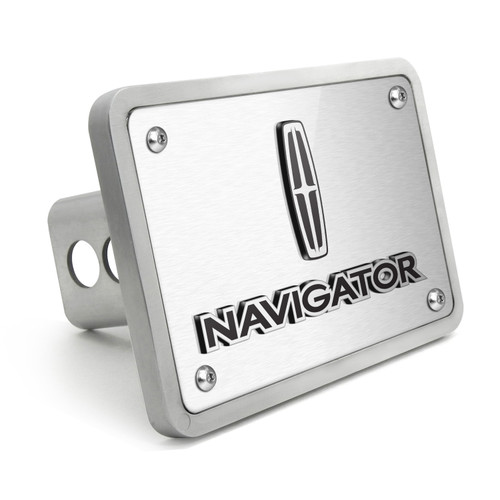 Lincoln Navigator 3D Logo Brushed thick Billet Aluminum 2 inch Tow Hitch Cover