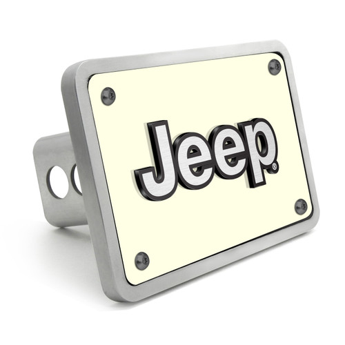 Jeep 3D Logo Glow in the Dark Luminescent Billet Aluminum 2 inch Tow Hitch Cover