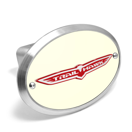 Jeep Trailhawk 3D Logo Glow in the Dark Luminescent Oval Billet Aluminum 2 inch Tow Hitch Cover