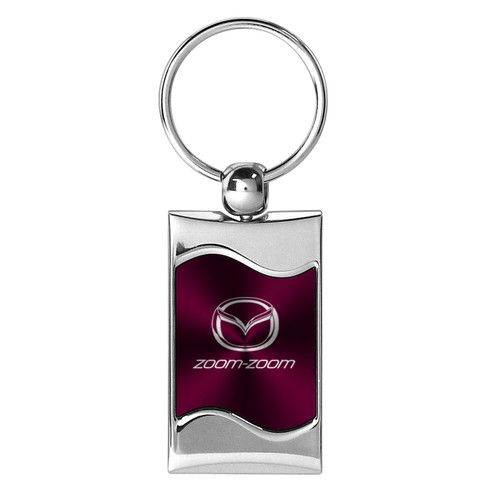 Mazda ZOOM-ZOOM Burgundy Spun Brushed Key Chain