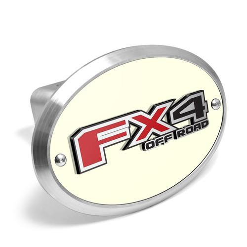 Ford F-150 FX4 Off-Road 3D Logo Night Glow Luminescent Oval Billet Aluminum 2 inch Tow Hitch Cover