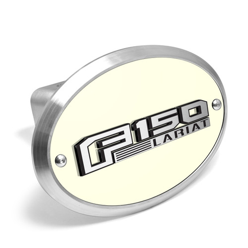 Ford F-150 Lariat 3D Logo Night Glow Luminescent Oval Billet Aluminum 2 inch Tow Hitch Cover